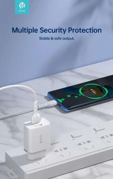 Devia Smart Series Charger Suit 2,4A with Type-C Cable 1m White