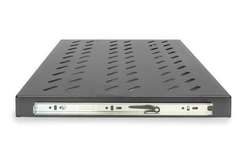 Digitus 1U extendible shelf for 600 mm depth racks 40x485x368mm up to 25kg Black (RAL 9005)