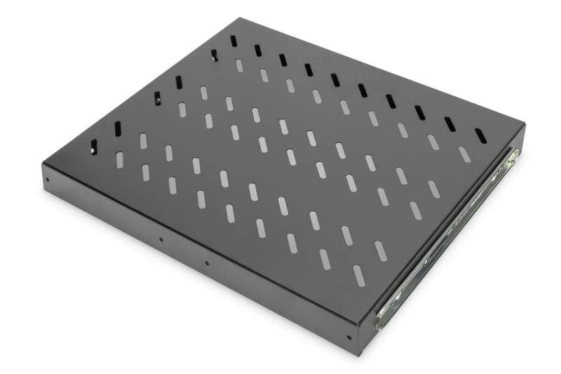 Digitus 1U extendible shelf for 600 mm depth racks 40x485x368mm up to 25kg Black (RAL 9005)