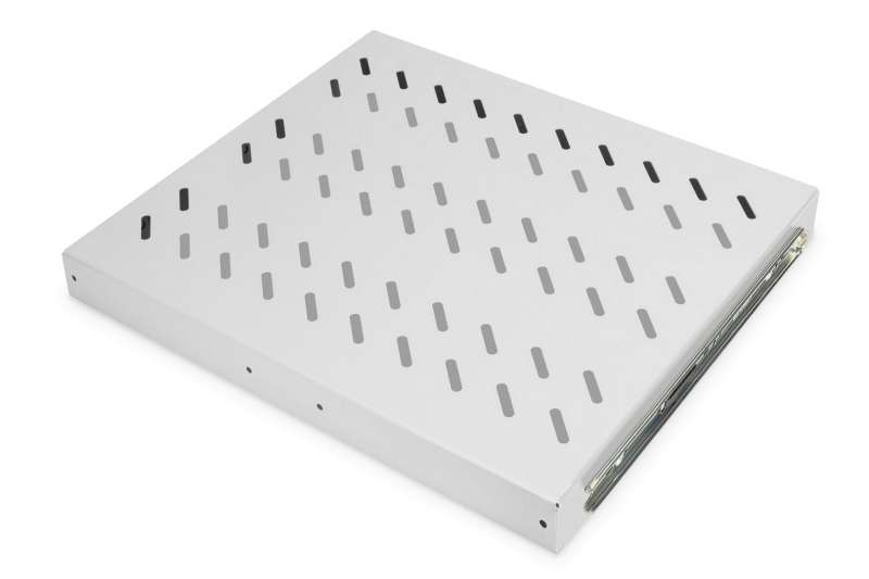 Digitus 1U extendible shelf for 600mm depth racks 40x485x368mm up to 25 kg Grey (RAL 7035)