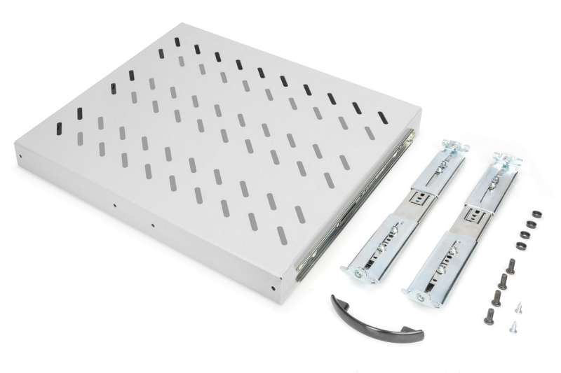 Digitus 1U extendible shelf for 600mm depth racks 40x485x368mm up to 25 kg Grey (RAL 7035)