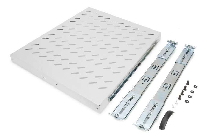 Digitus 1U extendible shelf for 800mm depth racks 40x484x568mm up to 25 kg Grey (RAL 7035)