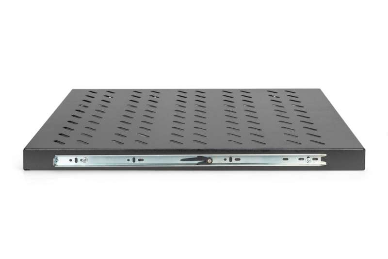 Digitus 1U extendible shelf for 800mm depth racks 40x484x568mm up to 25kg Black (RAL 9005)