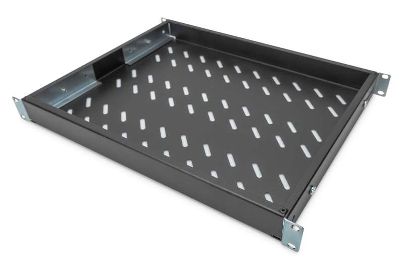 Digitus 1U fixed shelf for 600mm depth racks 44x482x350mm adjust. 350-550mm Depth Black