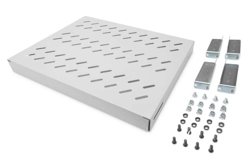Digitus 1U fixed shelf for 600mm depth racks 44x482x350mm adjust. 350-550mm depth Grey