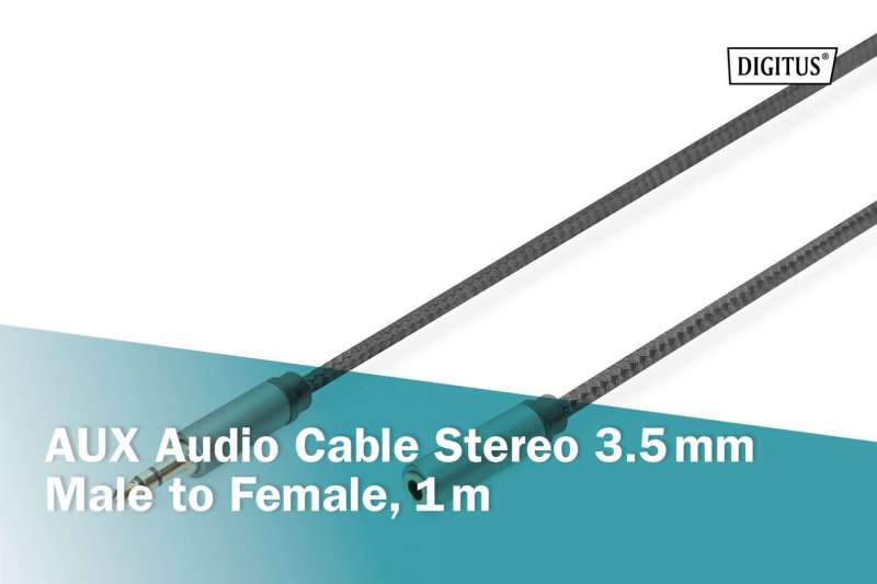 Digitus Audio Extension Cable, 3.5 mm jack to 3.5 mm socket 1m Black
