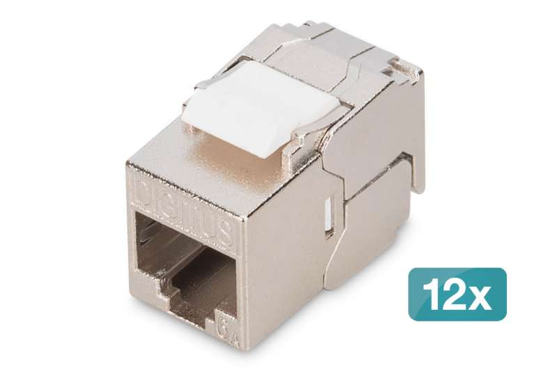 Digitus CAT 6A Keystone Jack, shielded,Re-embedded 12pc