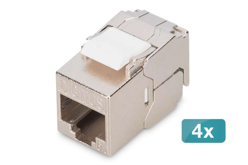 Digitus CAT 6A Keystone Jack, shielded,Re-embedded 4pc