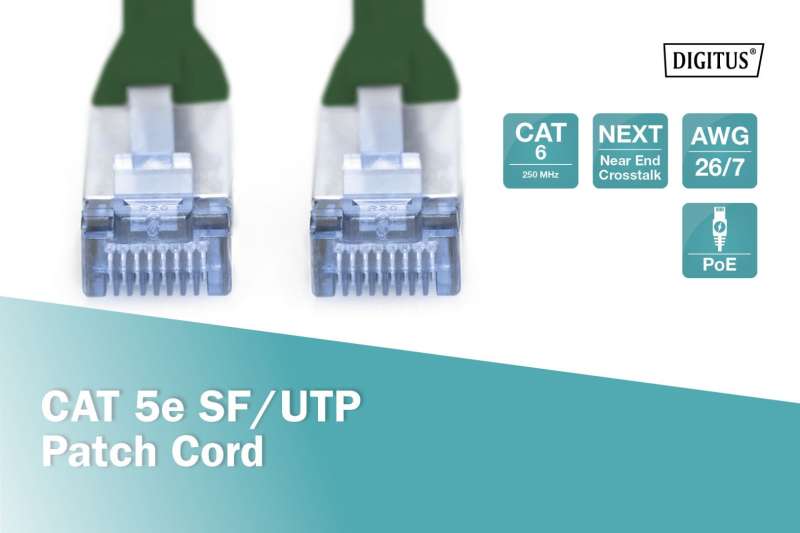 Digitus CAT5e SF-UTP Patch Cable 1m Green