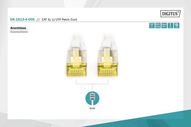 Digitus CAT5e U-UTP Patch Cable 0,5m White