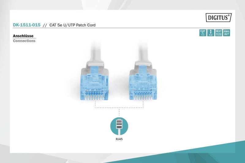Digitus CAT5e U-UTP Patch Cable 1,5m Grey