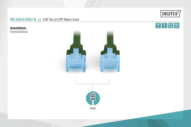 Digitus CAT5e U-UTP Patch Cable 2m Green