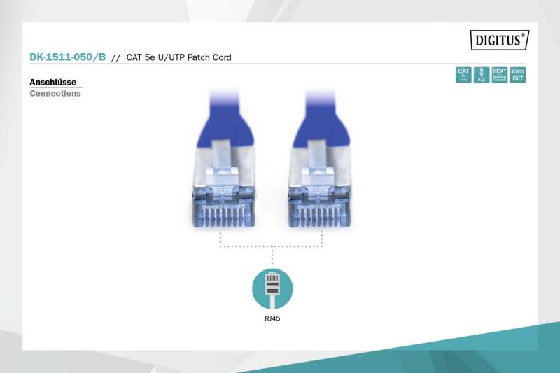 Digitus CAT5e U-UTP Patch Cable 5m Blue
