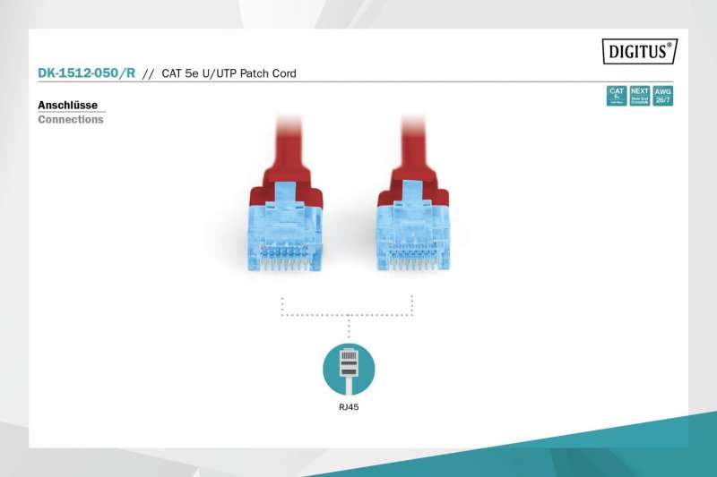 Digitus CAT5e U-UTP Patch Cable 5m Red