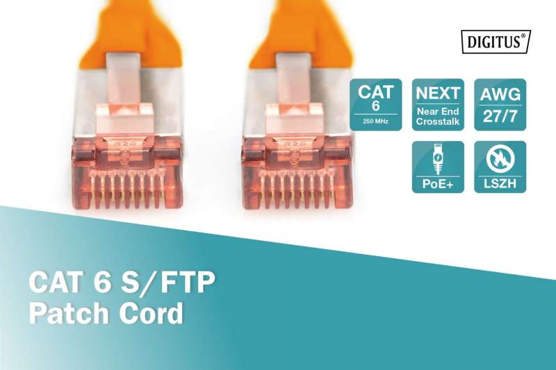 Digitus CAT6 S-FTP Patch Cable 0,5m Orange