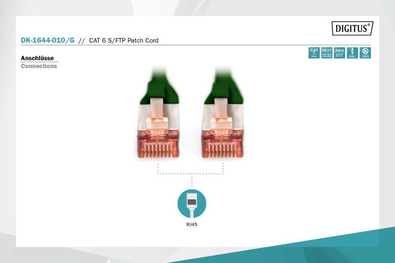 Digitus CAT6 S-FTP Patch Cable 1m Green