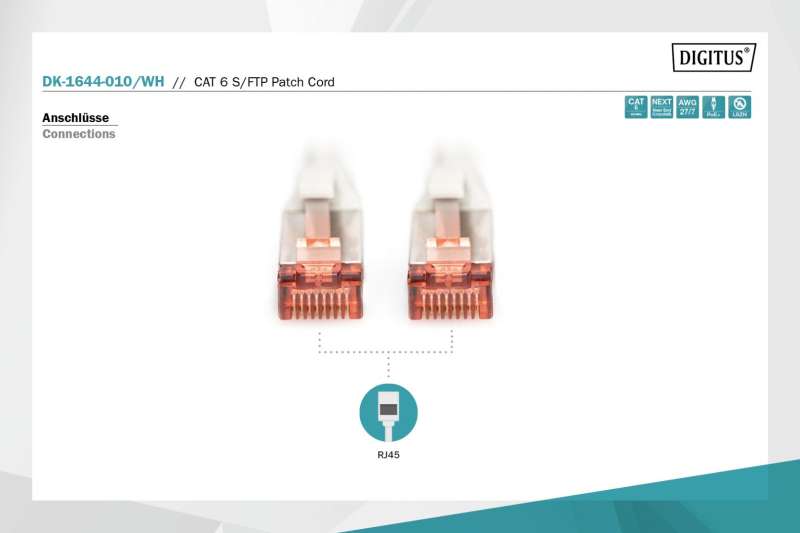 Digitus CAT6 S-FTP Patch Cable 1m White
