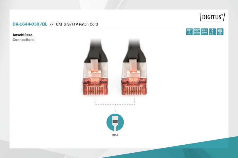 Digitus CAT6 S-FTP Patch Cable 3m Black