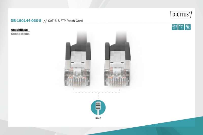 Digitus CAT6 S-FTP Patch Cable 3m Black