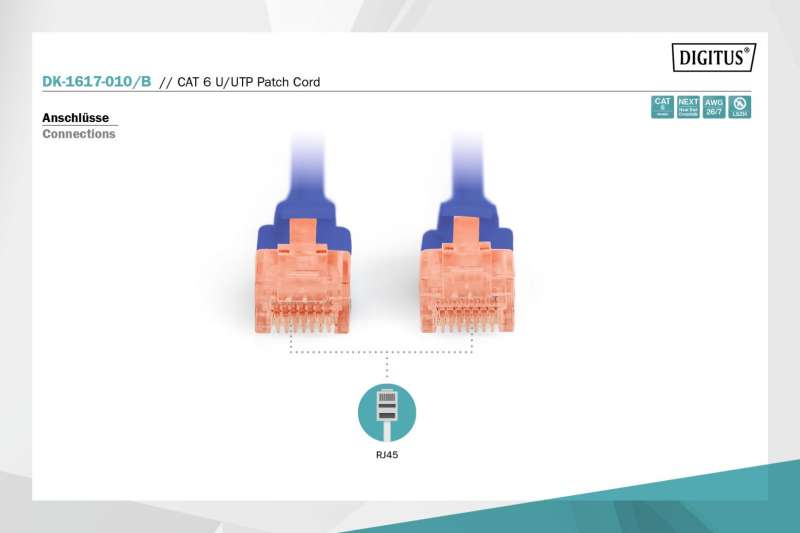 Digitus CAT6 U-UTP Patch Cable 1m Blue