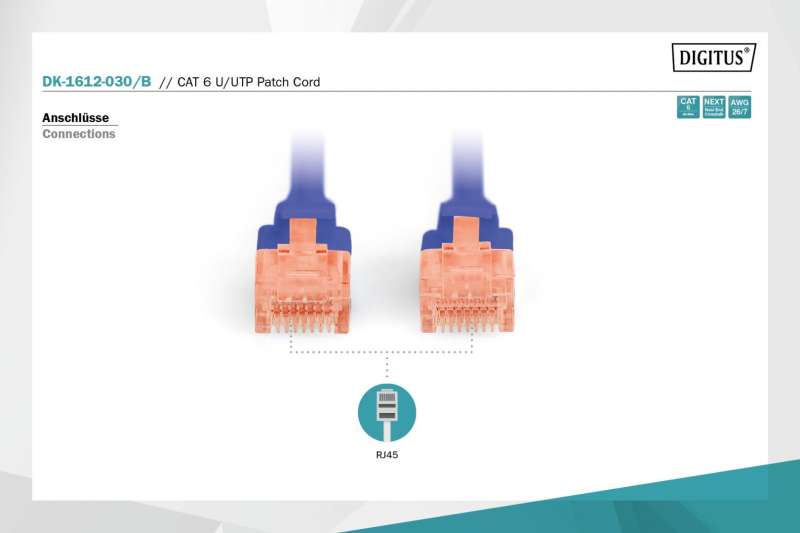 Digitus CAT6 U-UTP Patch Cable 3m Blue