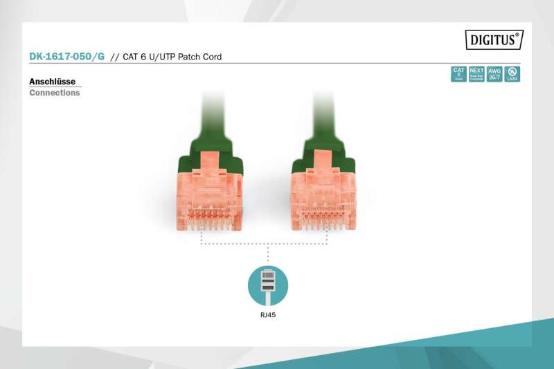 Digitus CAT6 U-UTP Patch Cable 5m Green