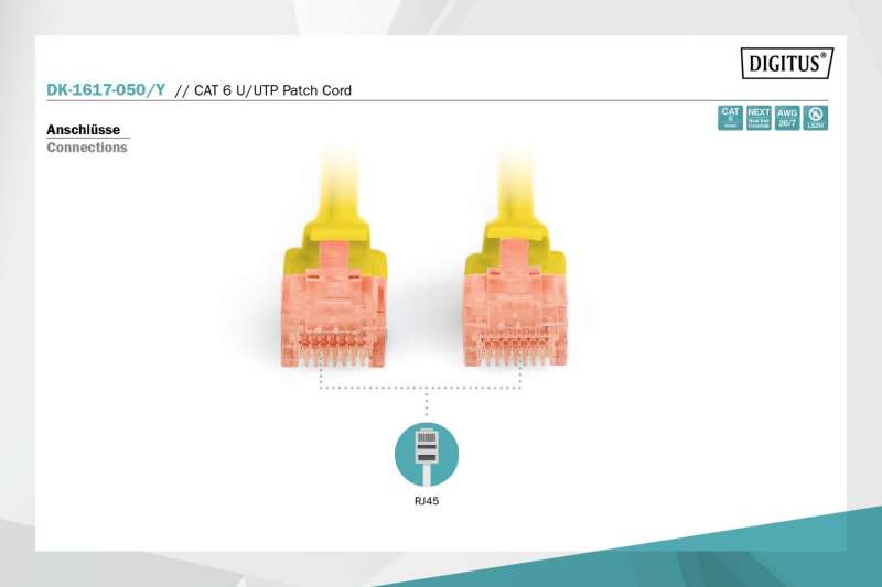 Digitus CAT6 U-UTP Patch Cable 5m Yellow