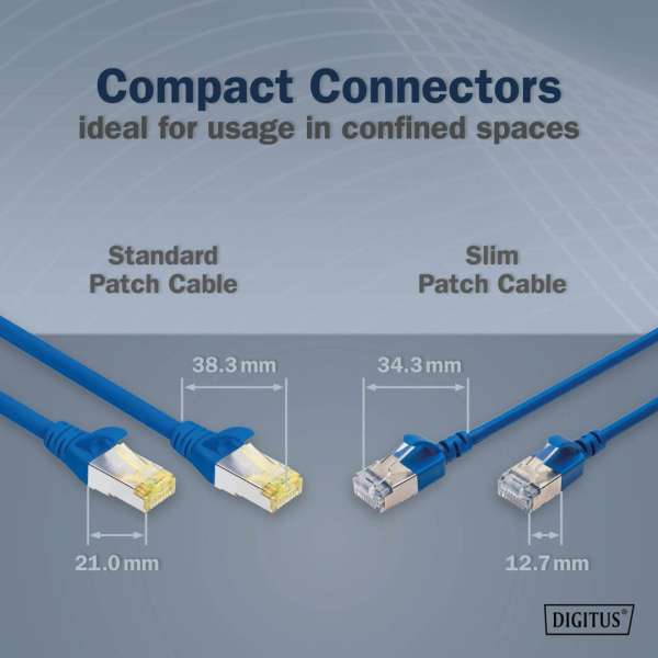 Digitus CAT6A F-FTP Patch Cable 1m Blue