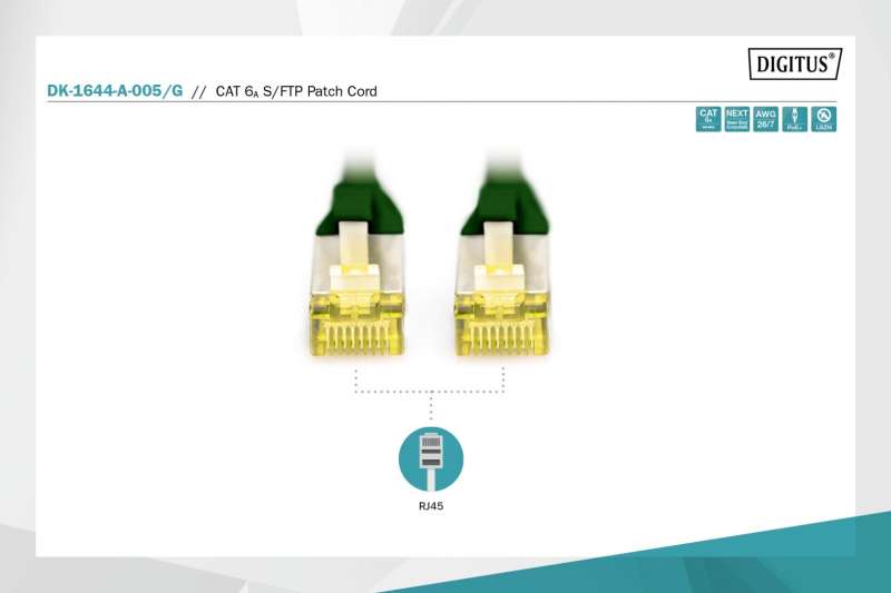 Digitus CAT6A S-FTP Patch Cable 0,5m Green