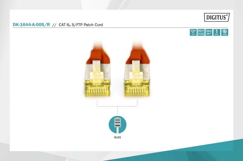 Digitus CAT6A S-FTP Patch Cable 0,5m Red