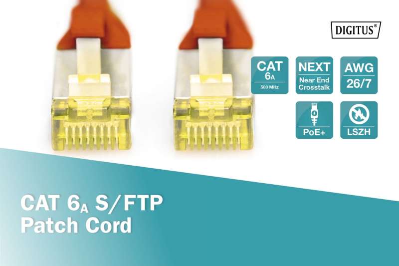 Digitus CAT6A S-FTP Patch Cable 0,5m Red