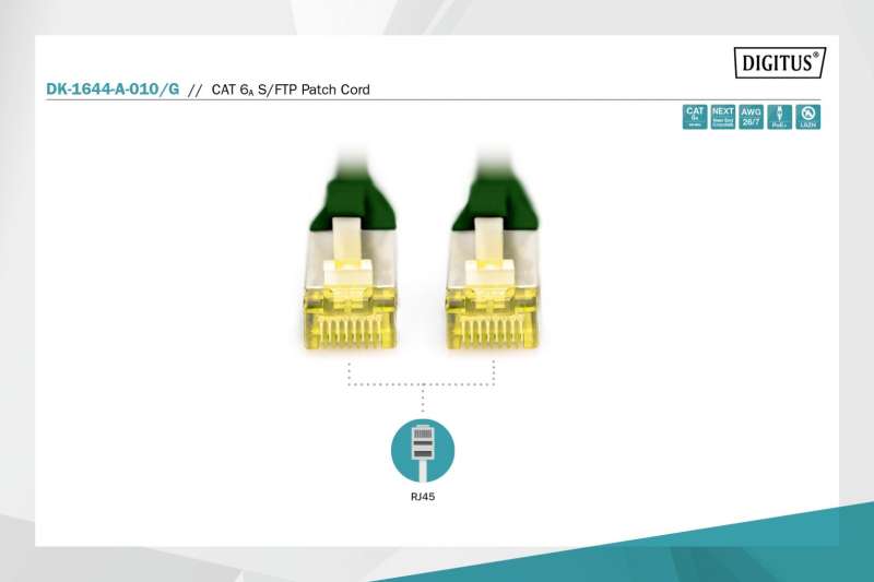 Digitus CAT6A S-FTP Patch Cable 1m Green