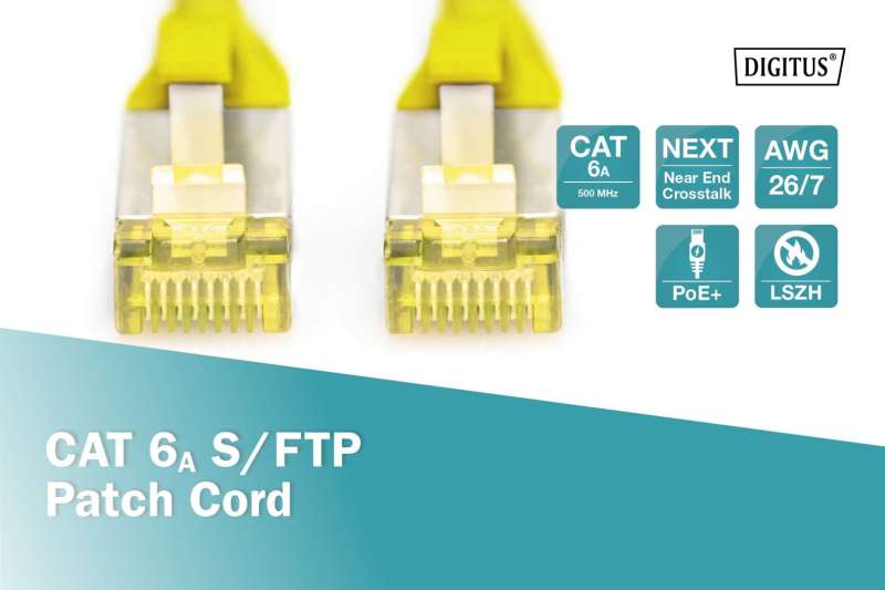 Digitus CAT6A S-FTP Patch Cable 1m Yellow