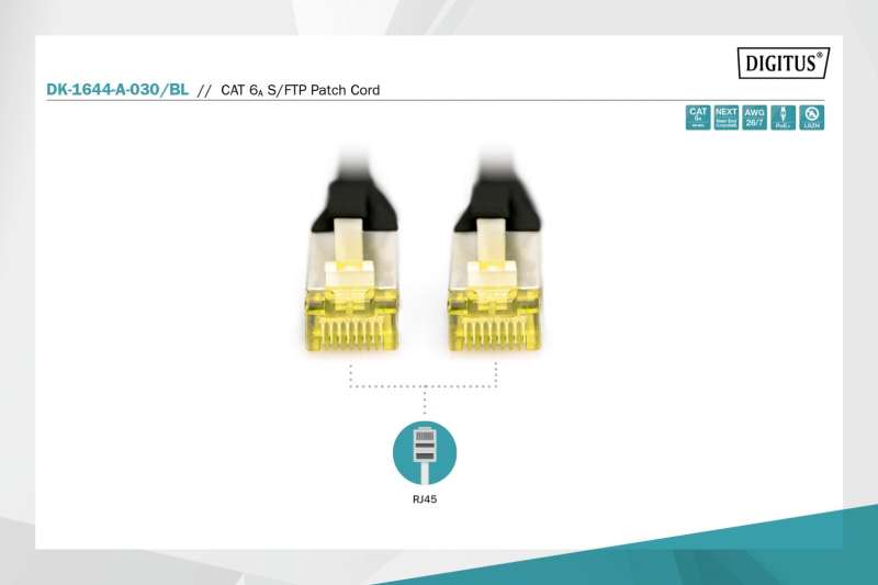 Digitus CAT6A S-FTP Patch Cable 3m Black