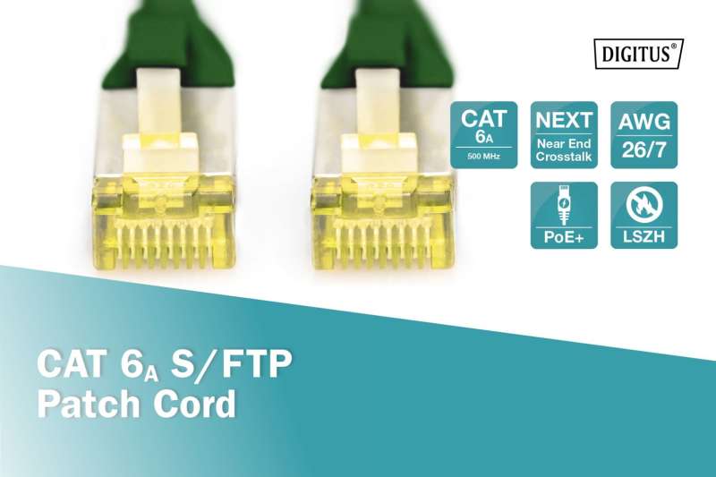 Digitus CAT6A S-FTP Patch Cable 5m Green
