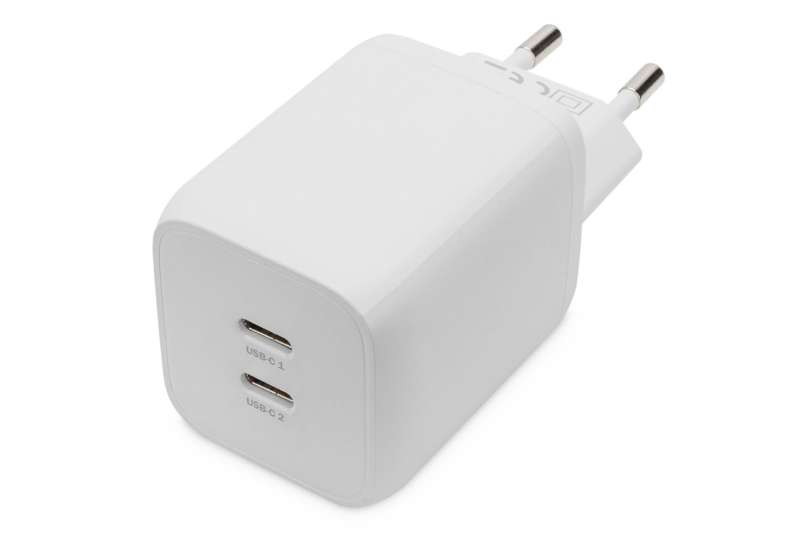 Digitus DA-10063 USB-C Charger 2-port, 65W GaN White