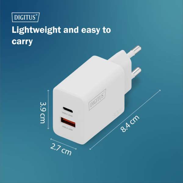 Digitus DA-10301 30W USB GaN Charger White