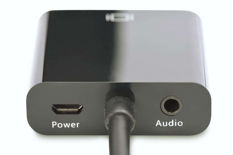 Digitus DA-70461 HDMI to VGA converter adapter Typ A - VGA (D-Sub) connector 3,5mm audio jack Black