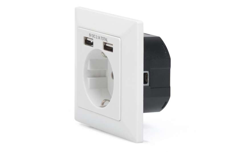 Digitus DA-70613 csatlakozóaljzat 2x USB White