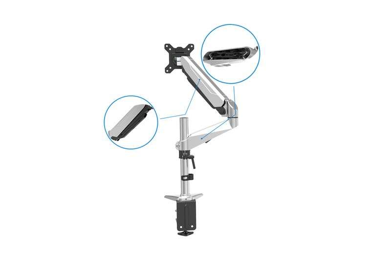 Digitus DA-90351 Universal Single Monitor Mount With Gas Spring And Table Fixture Silver