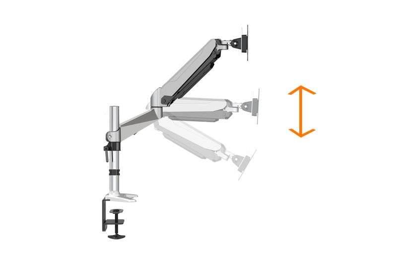 Digitus DA-90351 Universal Single Monitor Mount With Gas Spring And Table Fixture Silver