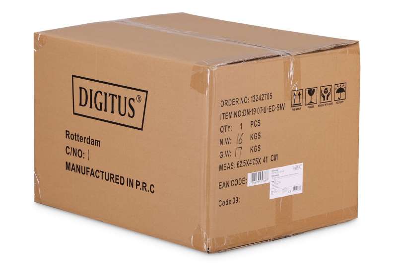 Digitus DN-19 07-U-EC-SW Falra szerelhető Rackszekrény Black