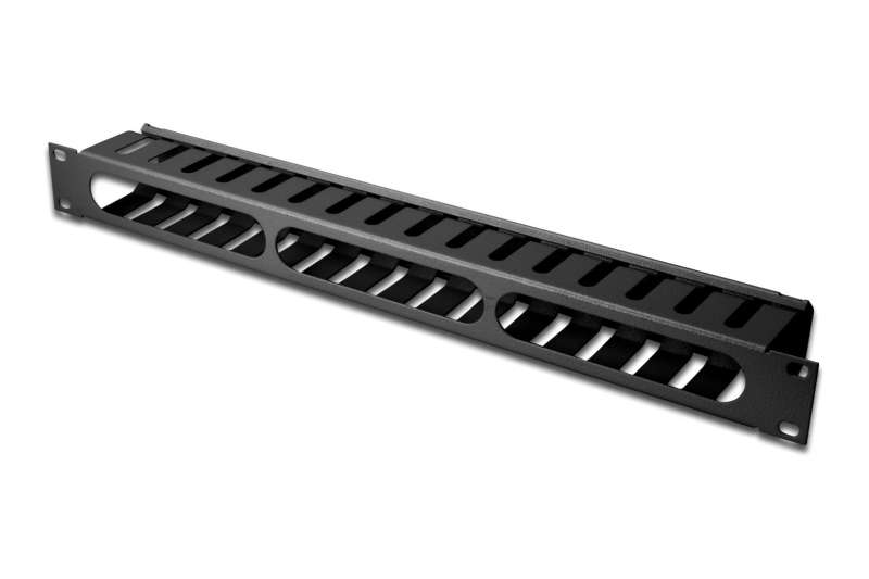 Digitus DN-97617 Cable Management Panel with detachable cover for 483 mm (19“) cabinets 1U Black
