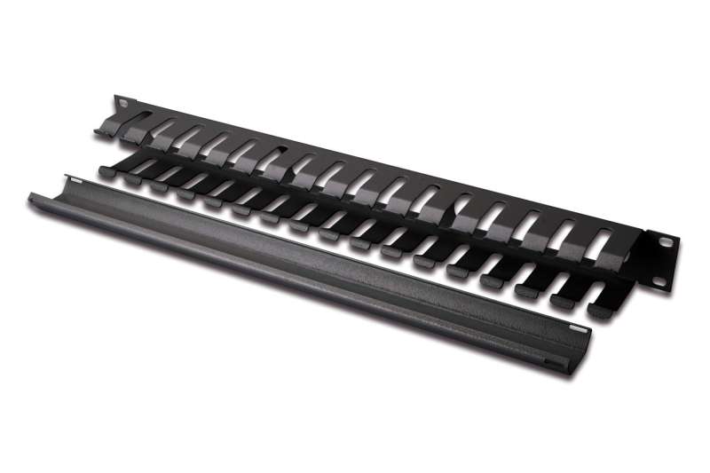 Digitus DN-97617 Cable Management Panel with detachable cover for 483 mm (19“) cabinets 1U Black