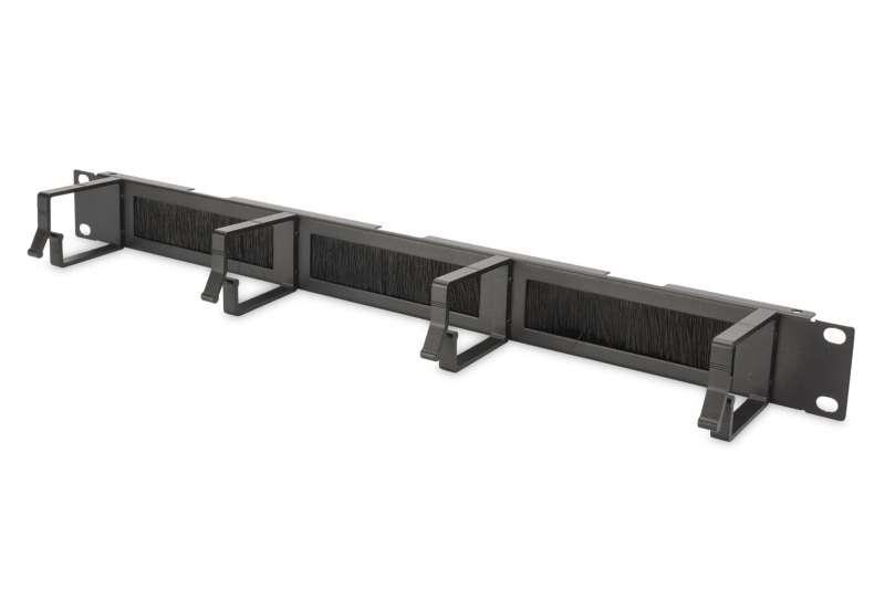 Digitus DN-97663 Cable Management Panel with Brush Entries for 483 mm (19") Cabinets 1U Black