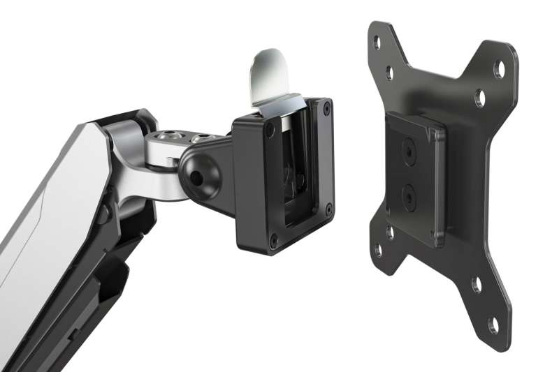 Digitus DA-90353 Universal Dual Desktop Monitor Mount With Gas Spring And Clamp Mount Silver