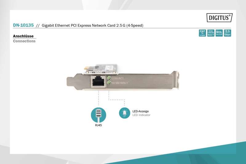 Digitus Ethernet PCI Express Network Card 2.5G (4-Speed)