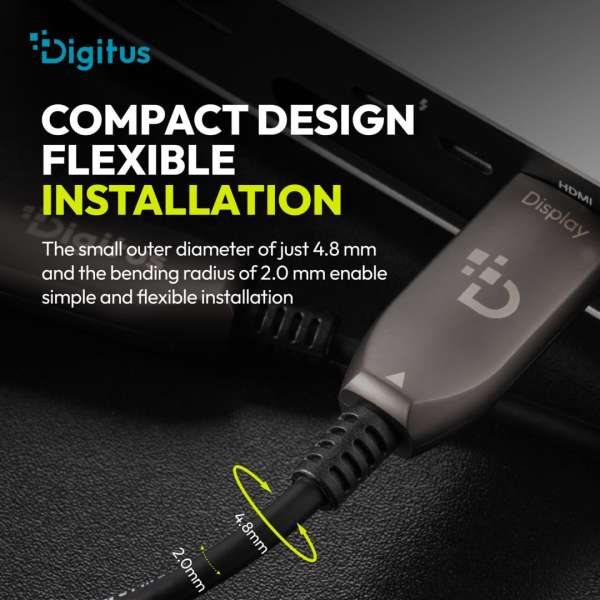Digitus HDMI AOC Hybrid Fiber Optic Cable UHD 8K 100m Black