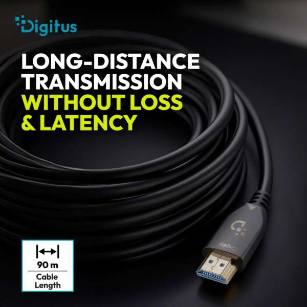 Digitus HDMI AOC Hybrid Fiber Optic Cable UHD 8K 90m Black