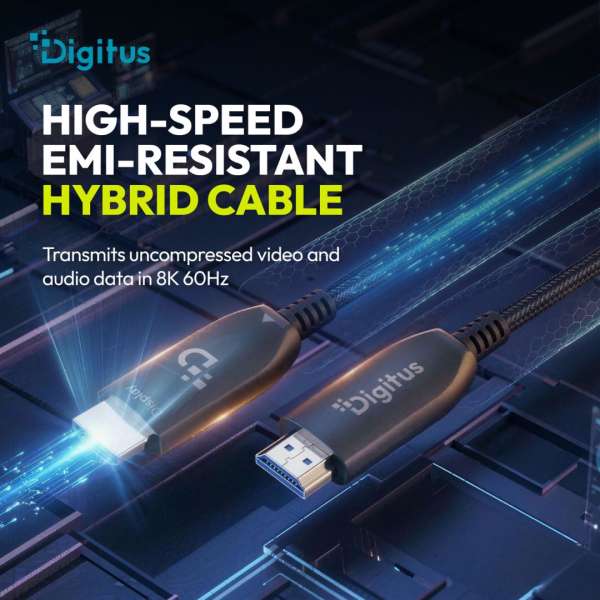 Digitus HDMI AOC Hybrid Fiber Optic Cable UHD 8K 90m Black